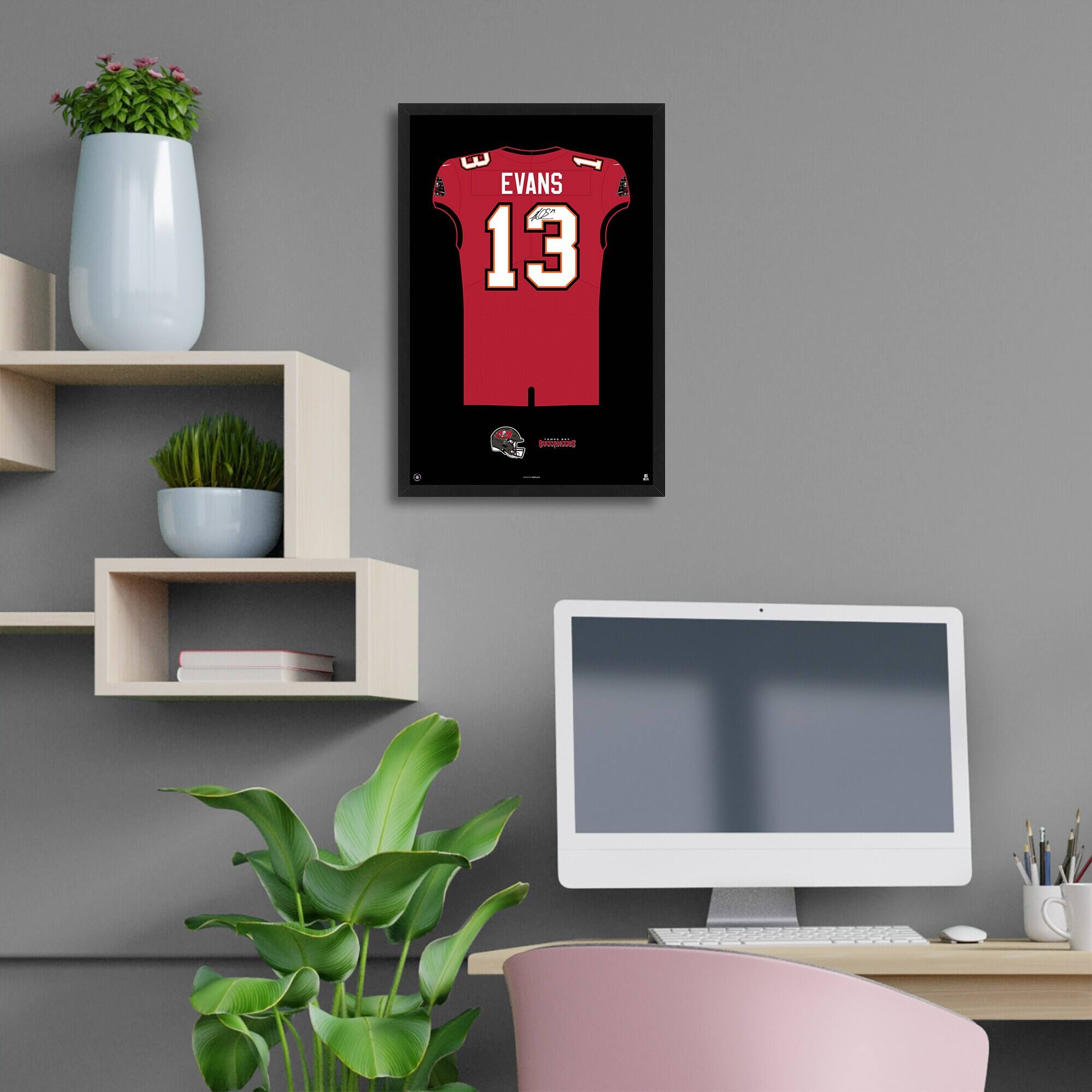 Alt View 1. Sporticulture - Mike Evans Tampa Bay Buccaneers Home Jersey Framed Art Print - Red.