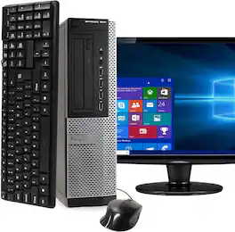 Dell - Refurbished Excellent - Optiplex 7010 Desktop Computer Combo, Intel Quad Core i5 3.2GHz, 8GB RAM, 500GB HDD, 19-inch LCD, Windows 11 Pro - Black