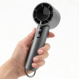 FosPower - Portable Fan Handheld Fan Rechargeable 5-Speed Turbo Fan Portable Personal Fan 3000mAh Cooling Mini Fan Travel Fan - Gray