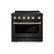 Front. ZLINE - 36 in. Wide 5 Elements Autograph 5.2 cu. ft. Paramount Freestanding Induction Range in Black Steel with Gold Accents - Black Stainless Steel.