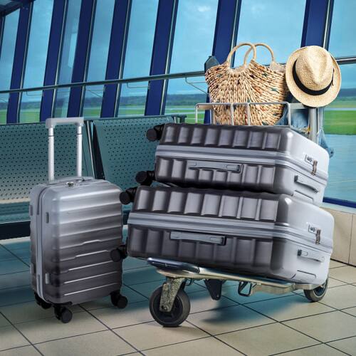 Alt View 9. Winado - Carry on Luggage Set 20"/24"/28" 3 Piece PC+ABS Multicolor Hardshell Suitcase Set with TSA Lock & Spinner Wheels - Gradient Grey.