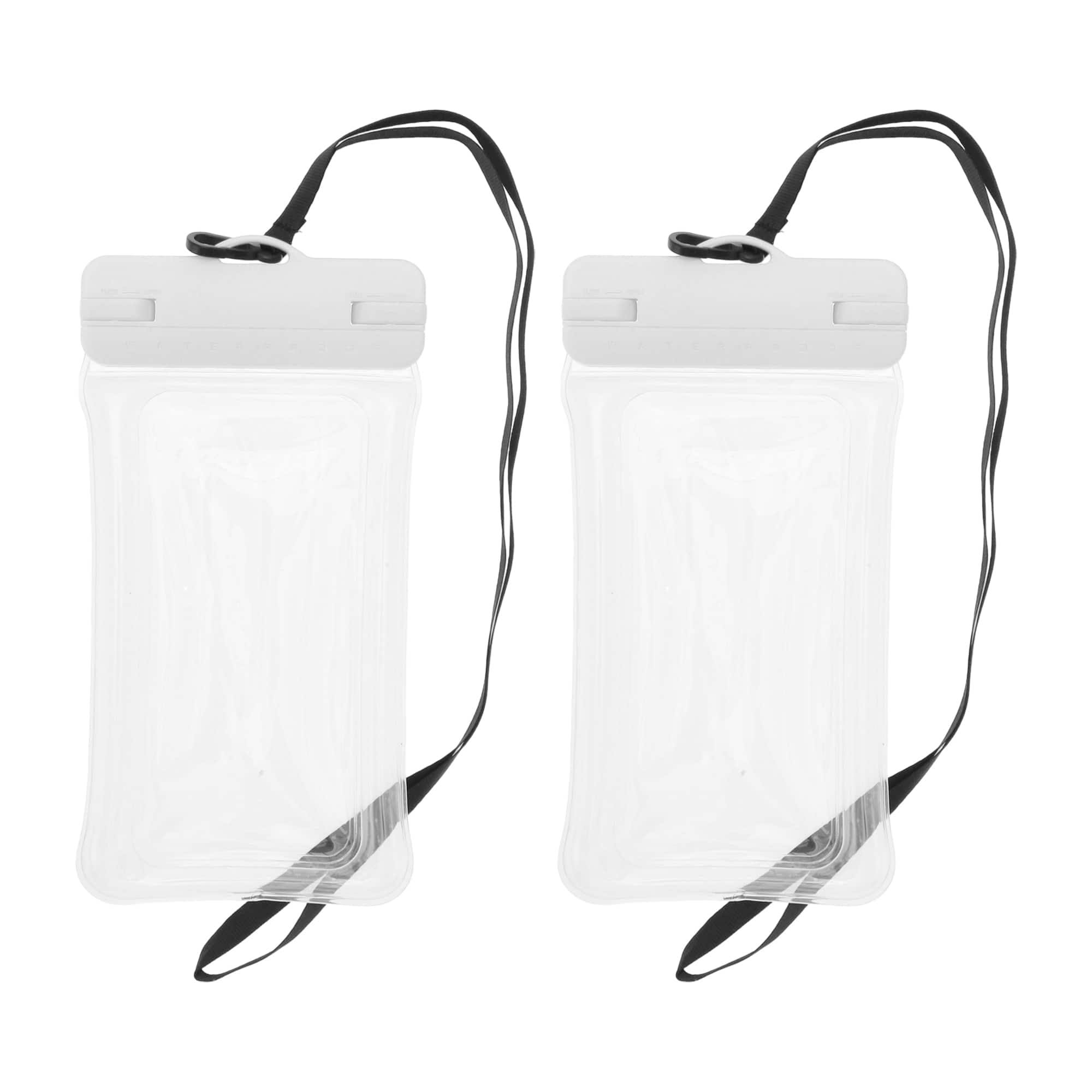 Unique Bargains - 2pcs Inflatable Mobile Waterproof Bag Universal Waterproof Case Compatible for Phone 4.92"x9.65" - White