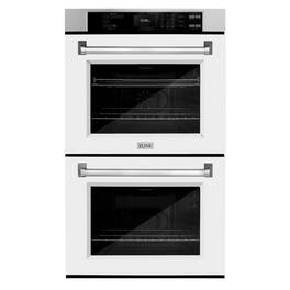 ZLINE - 30 in. Convection Double Wall Oven w/ Air Fry and Self Clean w/ White Matte Doors - Stainless Steel