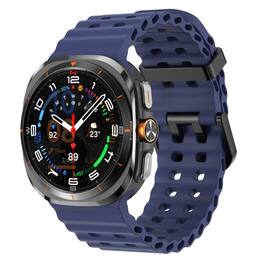 StrapsCo - Motion Strap Silicone Rubber Watch Band For Samsung Galaxy Watch Ultra - Dark Blue