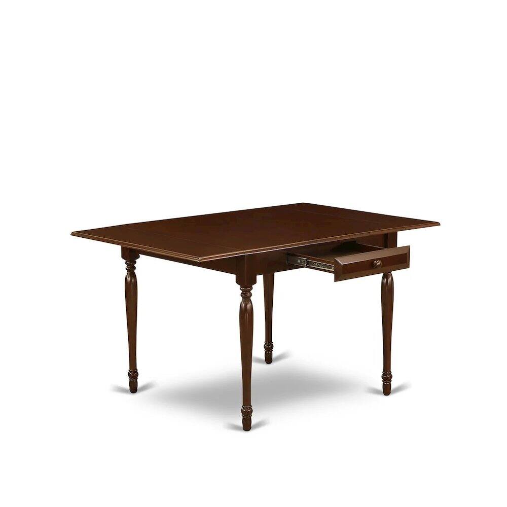 Angle. East West Furniture - Dining Table Mahogany - Brown.