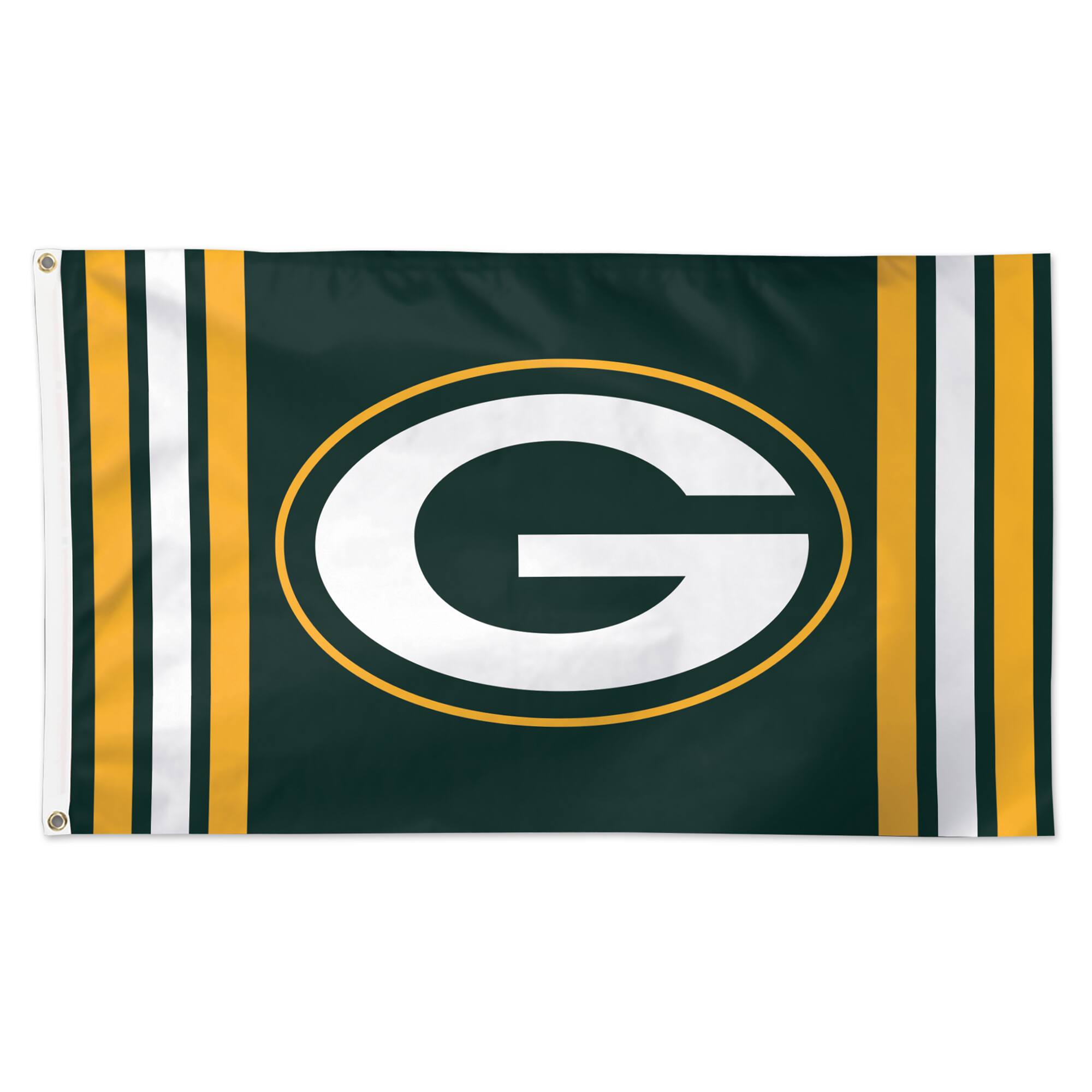 Front. WinCraft - Green Bay Packers 3' x 5' Vertical Stripes Deluxe Single-Sided Flag - Multicolor.