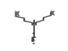 MSI - PRO MT81D - Aluminum Dual Monitor Stand, 17-32", 17.6 lbs, VESA, Clamp/Grommet - Black