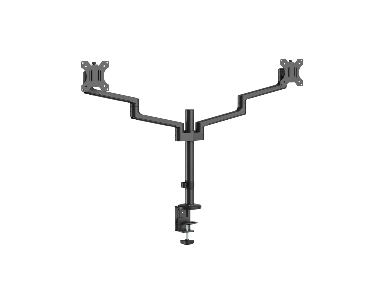 Front. MSI - MSI PRO MT81D - Aluminum Dual Monitor Stand, 17-32", 17.6 lbs, VESA, Clamp/Grommet, Black - Black.