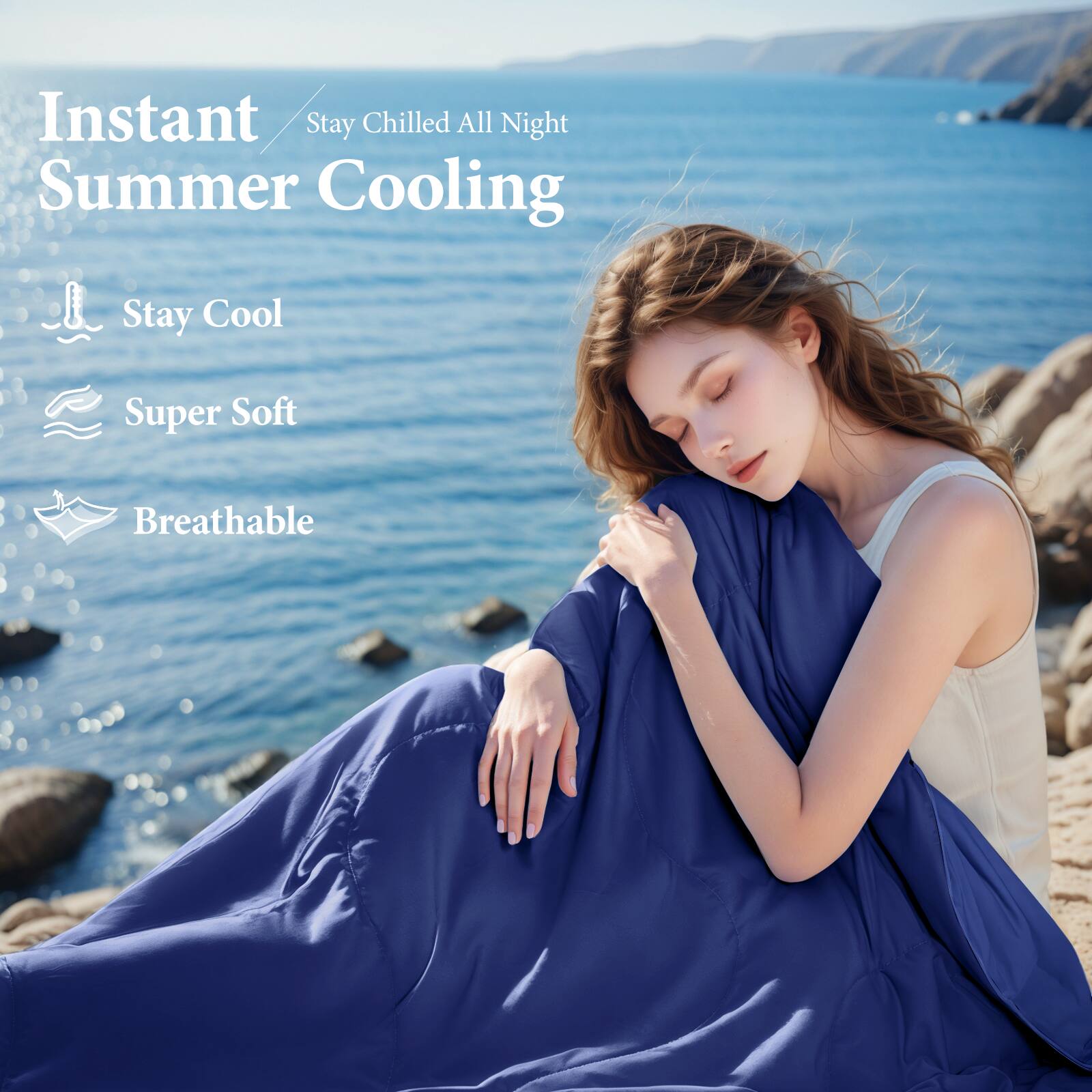 Instant Summer Cooling  
Stay Chilled All Night  

- Stay Cool  
- Super Soft  
- Breathable