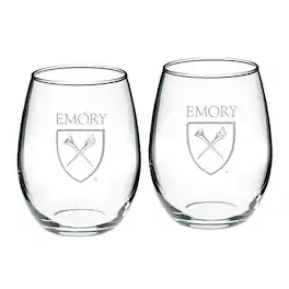 Jardine - Emory Eagles 21oz. 2-Piece Stemless Wine Glass Set - Multicolor