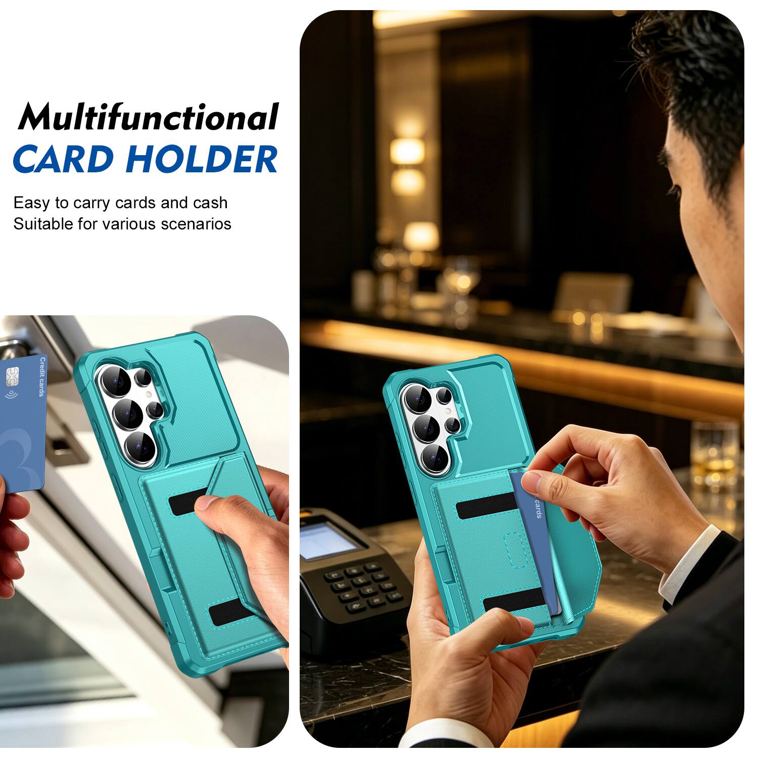 Multifunctional CARD HOLDER  
Easy to carry cards and cash  
Suitable for various scenarios