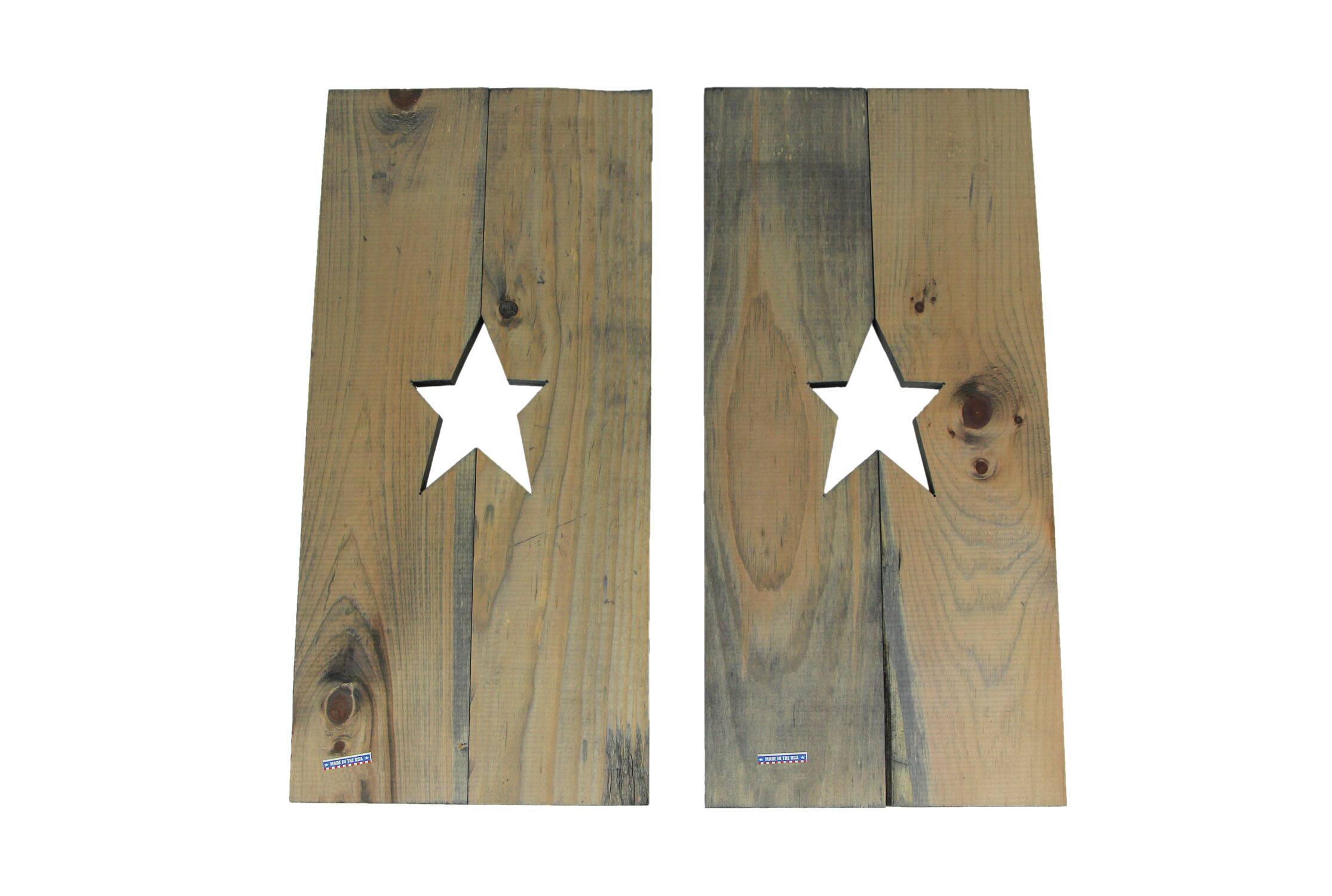 Front. Direct International - Set of 2 Rustic Cutout Star Decorative Wood Panel Wall Hangings 24 inch - Brown.