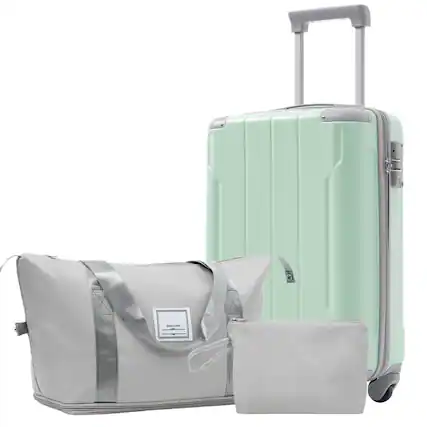 Front. Chateau Abodes - Luggage Sets 3 Piece 20” Carry on Luggage Hardside Lightweight Travel Suitcase, Airline Approved, TSA Lock - Soft Lime.