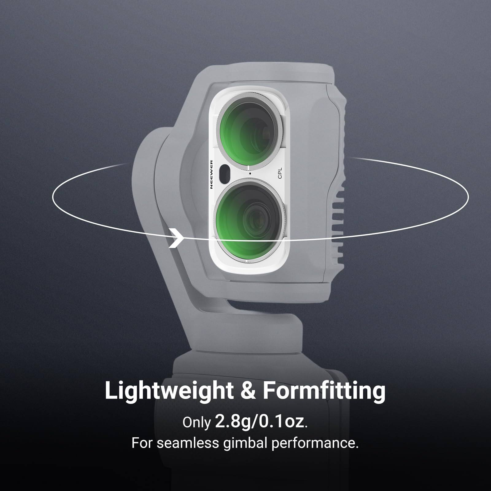 NEEWER CPL Lightweight & Formfitting Only 2.8g/0.1oz. For seamless gimbal performance.