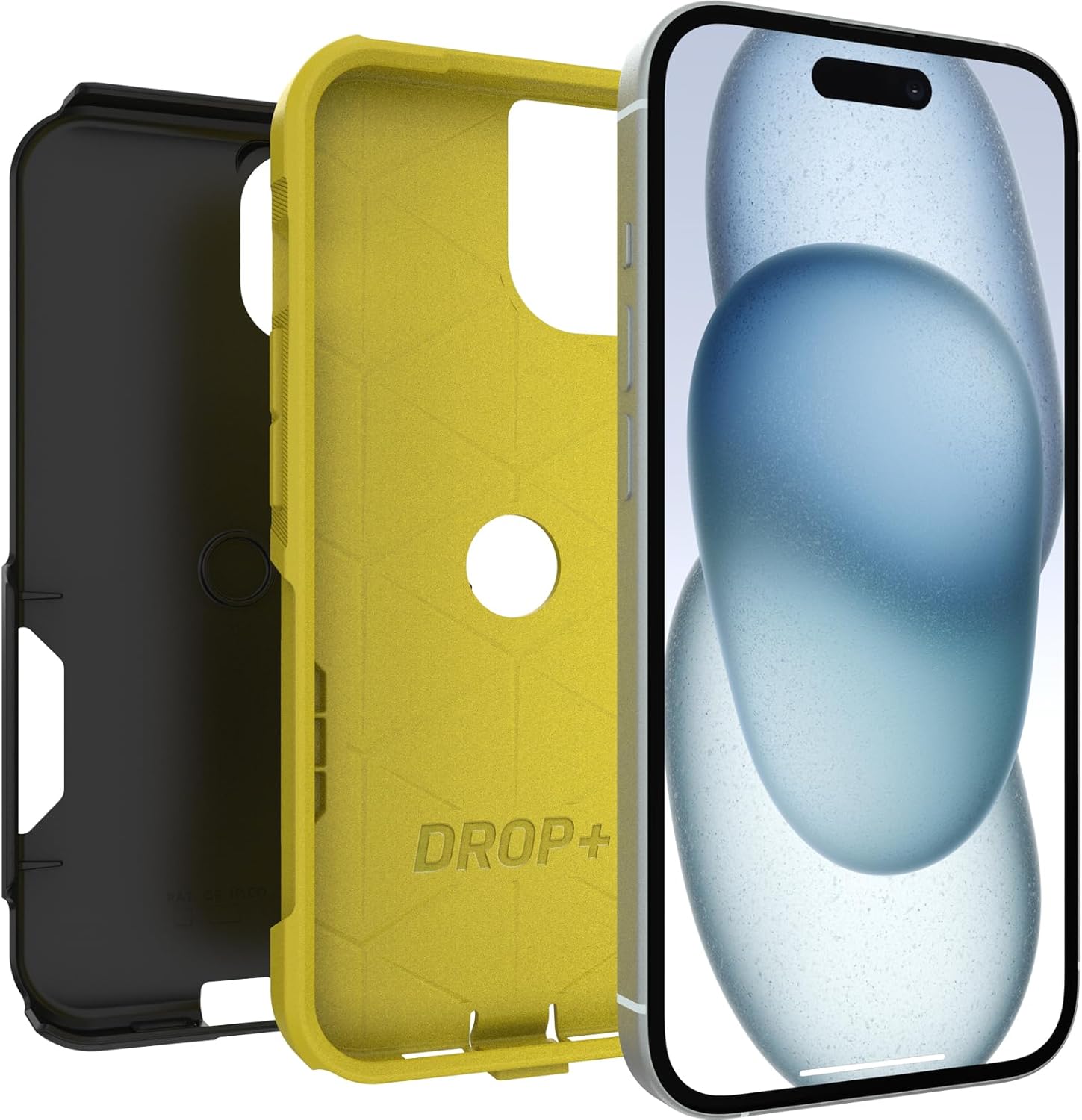 Alt View 1. OtterBox - OtterBox - Commuter Series Hard Shell Case for Apple iPhone 17e, Apple, iPhone 16e, iPhone 15, iPhone 14, & iPhone 13 - Night (Black & Yellow).