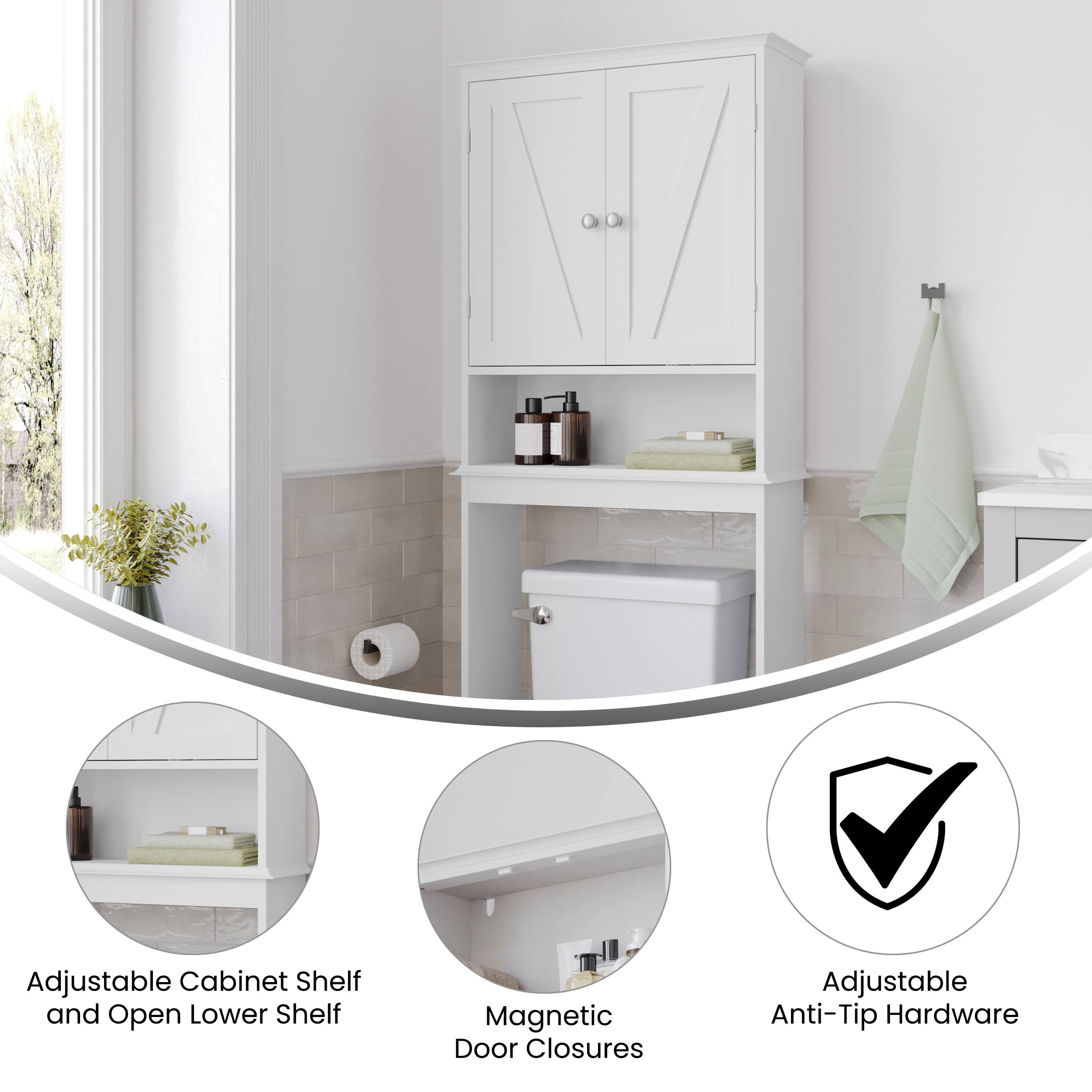 Adjustable Cabinet Shelf and Open Lower Shelf  
Magnetic Door Closures  
Adjustable Anti-Tip Hardware