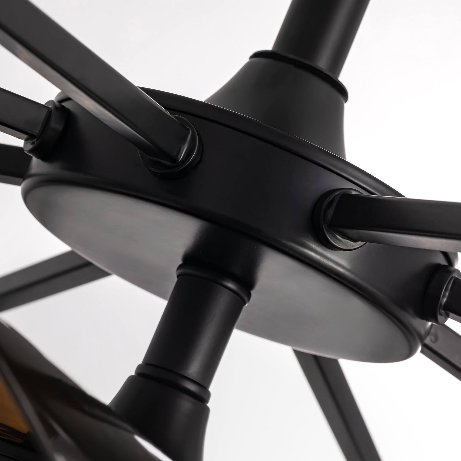 Alt View 10. Siljoy - 36 Inch Ferris Wheel Design 8-Light Matte Black Dimmable Crystal Fandelier For Dining Living Bedroom - Black.