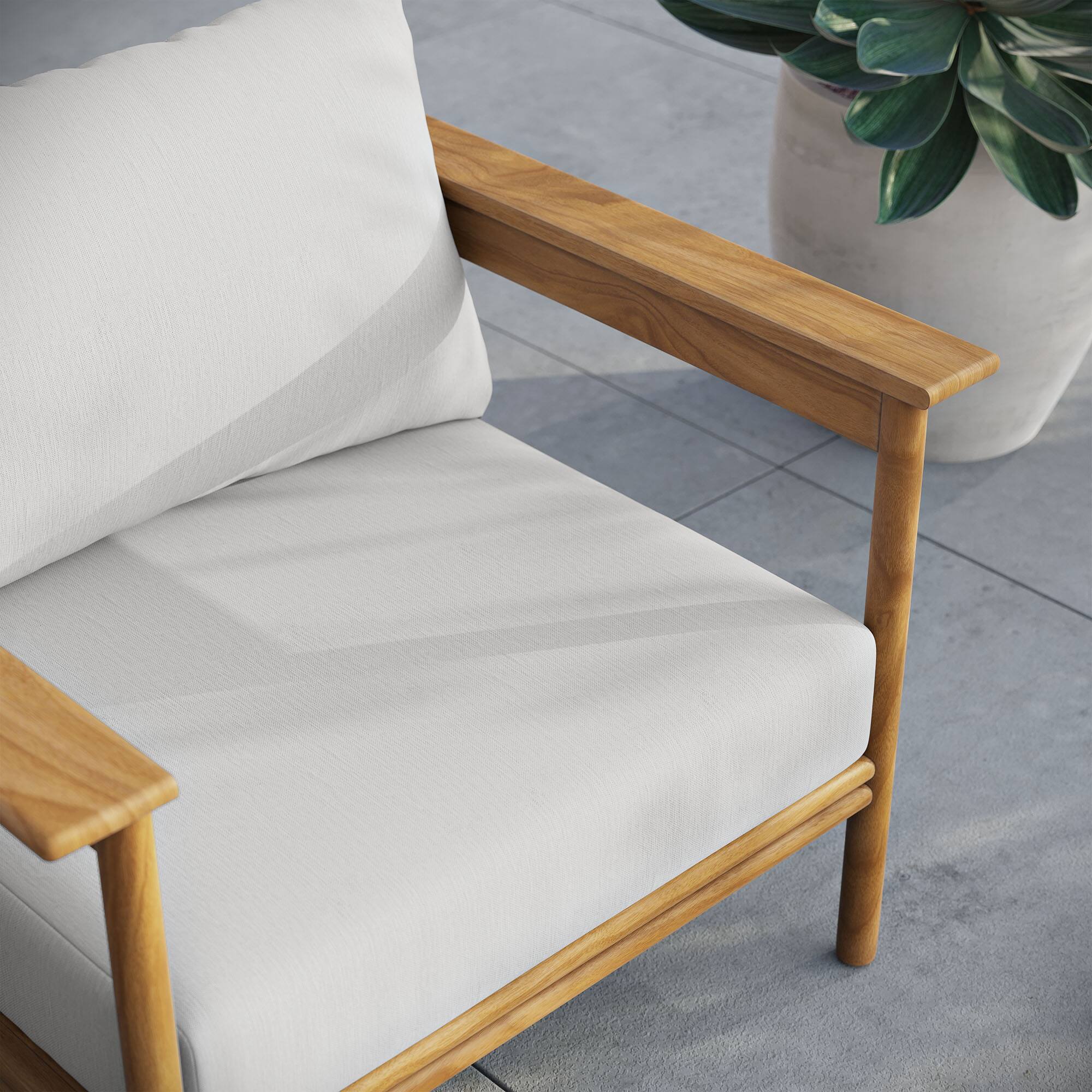 Alt View 2. Modway - Wren Outdoor Patio Teak Wood Armchair by Modway - Natural Sail.