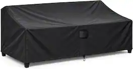 KHOMO GEAR - Patio Loveseat Cover - Heavy Duty, Water Resistant Outdoor Sofa & Couch Furniture Cover - 88" W x 33" D x 32.5" H - Black