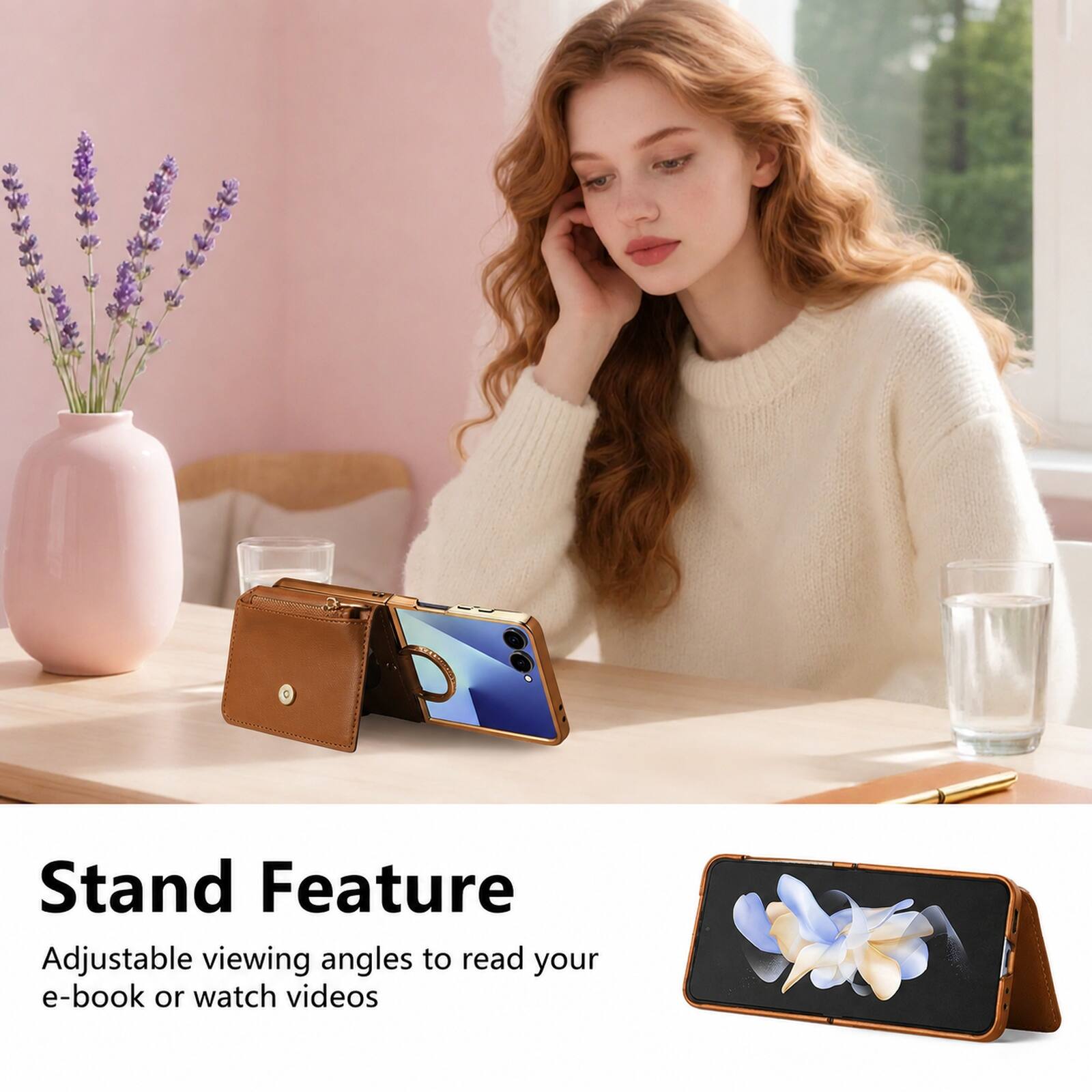 Stand Feature  
Adjustable viewing angles to read your e-book or watch videos