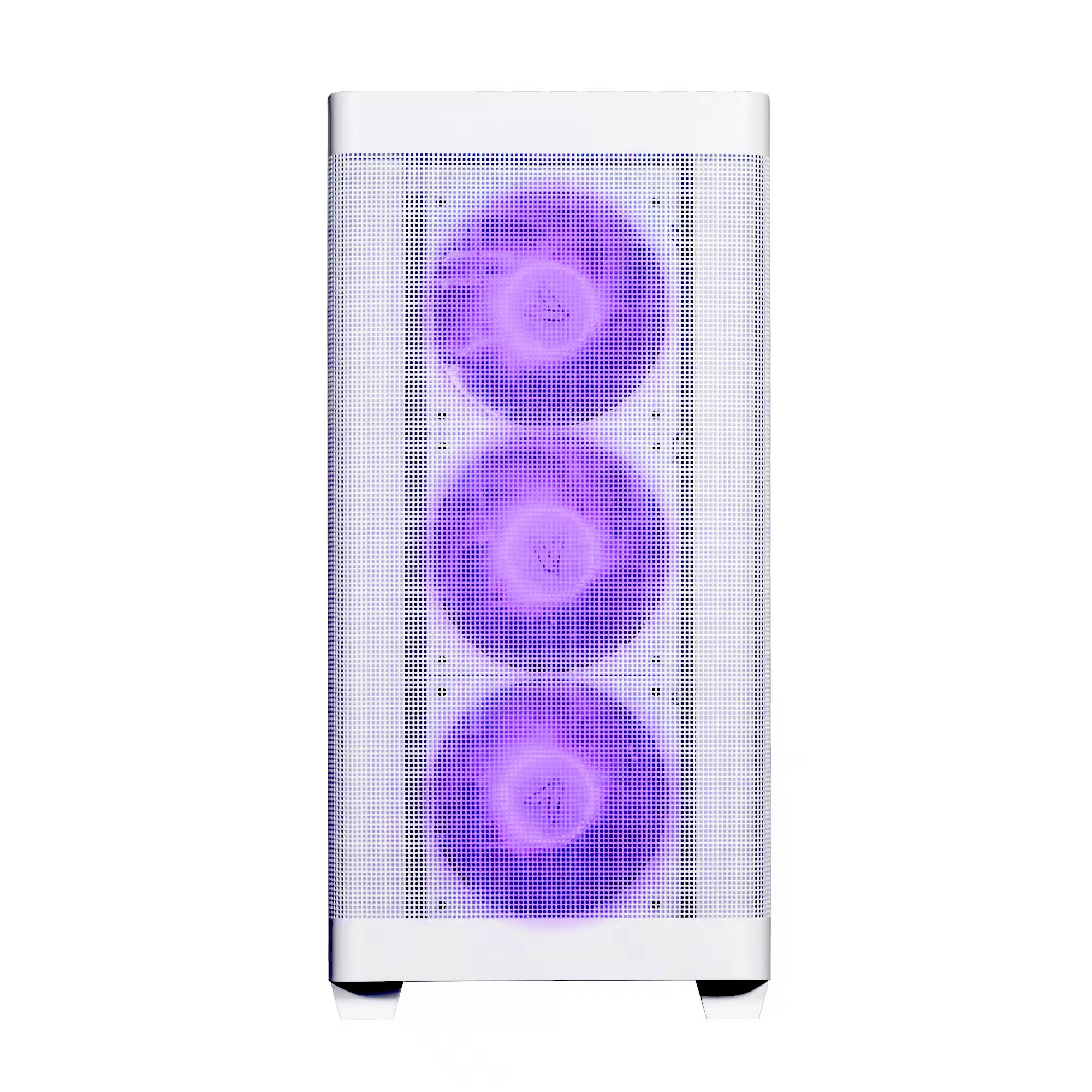 Alt View 2. Velztorm - Pilum Z2 Gaming Desktop PC (AMD Ryzen 7 5700X, GeForce RTX 5060, 32GB DDR4 RAM, 1TB PCIe SSD, Windows 11 Home) - White.
