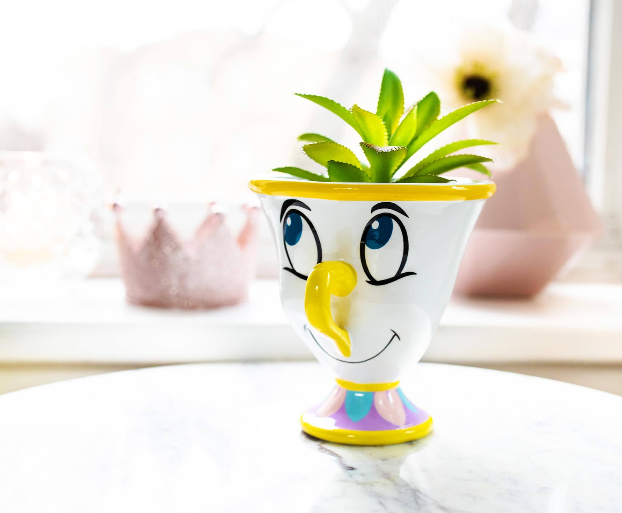 Alt View 10. Disney - Disney Beauty and the Beast Chip 3-Inch Mini Planter with Artificial Succulent - Yellow.