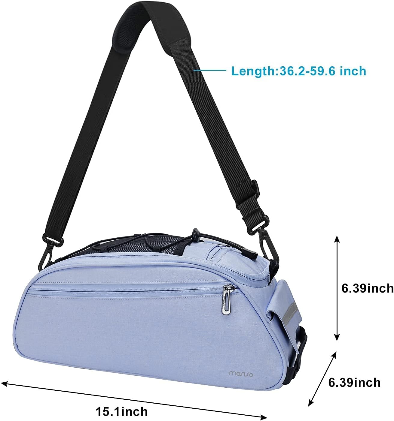 Length: 36.2-59.6 inch  
6.39 inch  
6.39 inch  
15.1 inch