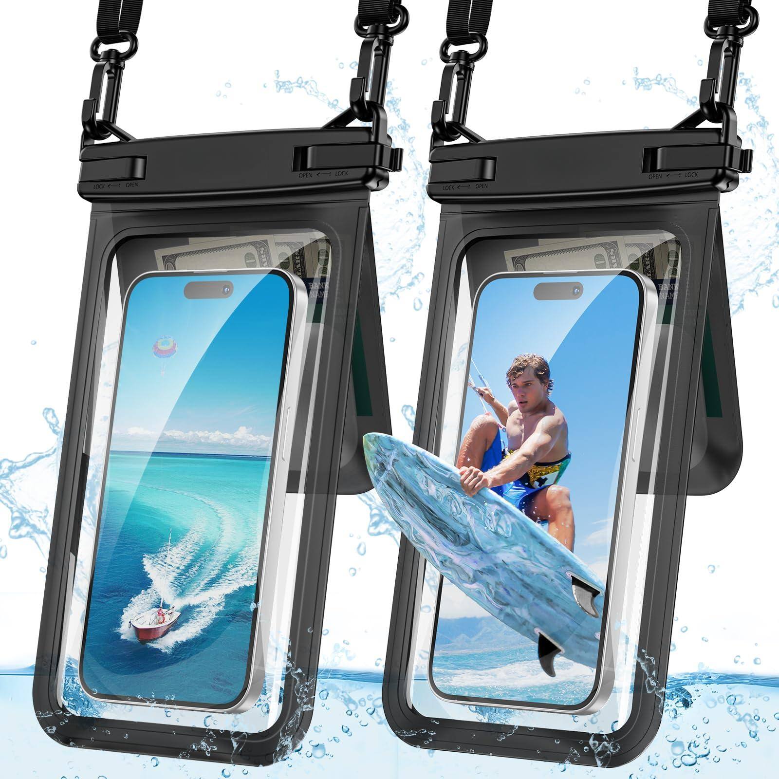 Front. METALTON - Waterproof Phone Case 2 pack Ipx8 Double Space Pouch For Pro Max Xr X Se 2022 8 S24 S23 S22 Ultra S21 Phone... - Default.
