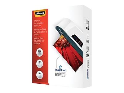 Fellowes Thermal Laminating Pouches  
Pochettes Pour la Pastification à Chaud  
Bolsas Para Plastificar en Caliente  

150 x 150 mm  
5 Sheets  

ImageLast  
Crafted for Long-Lasting Protection