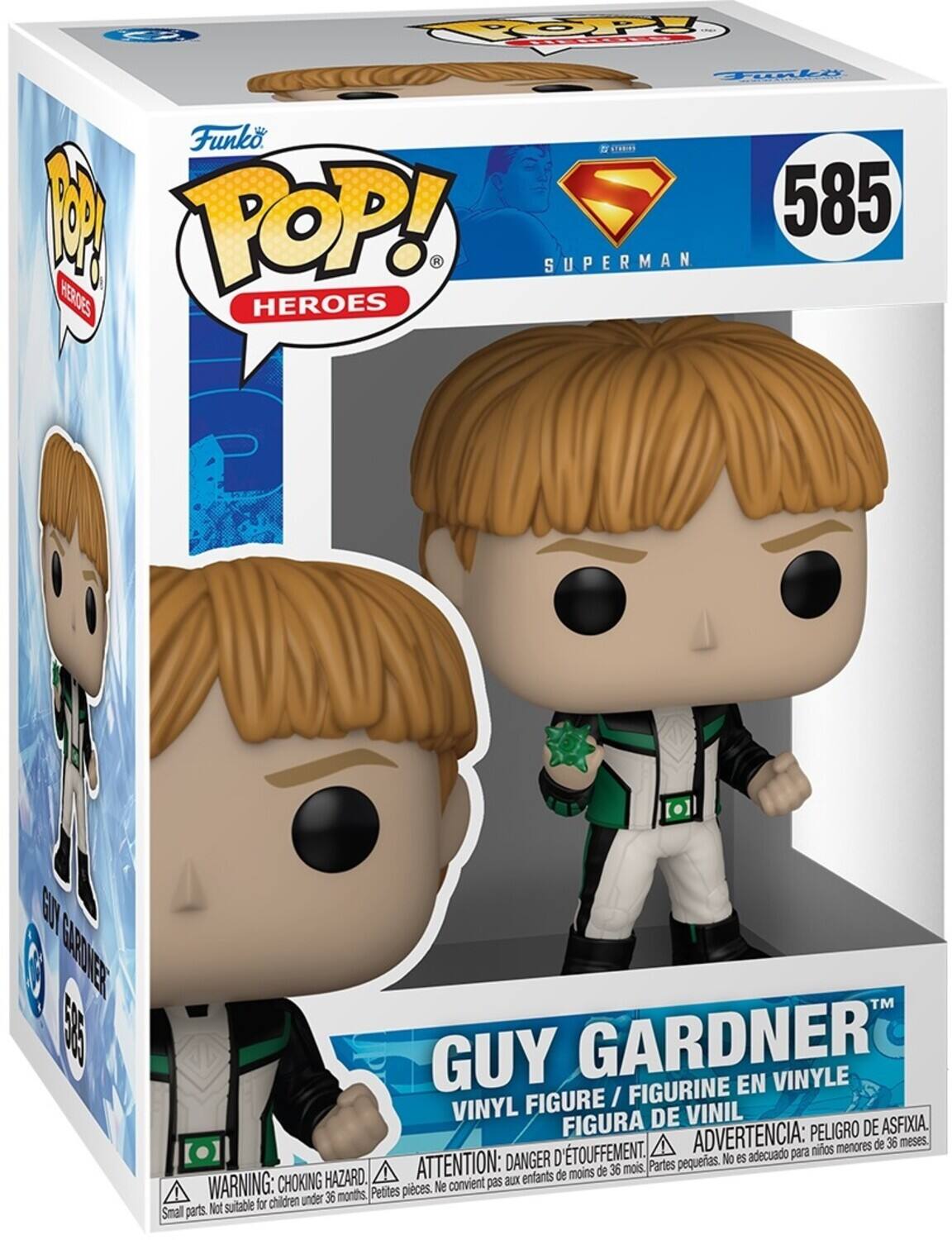 Funko Pop! 585 Superman Heroes Guy Gardner TM Guy Gardner Vinyl Figure / Figurine En Vinyl Figura De Vinil Figurita En Vinil Advertencia: Peligro De Asfixia. nios menores de 36 meses Attention: Danger D'etouffement. Partes pequeas. No es adecuado para de moins de 36 mois. Choking Hazard. Warning: Choking Hazard. Small parts. Not suitable for children under 36 months. Petites pices. Ne convient pas aux enfants.
