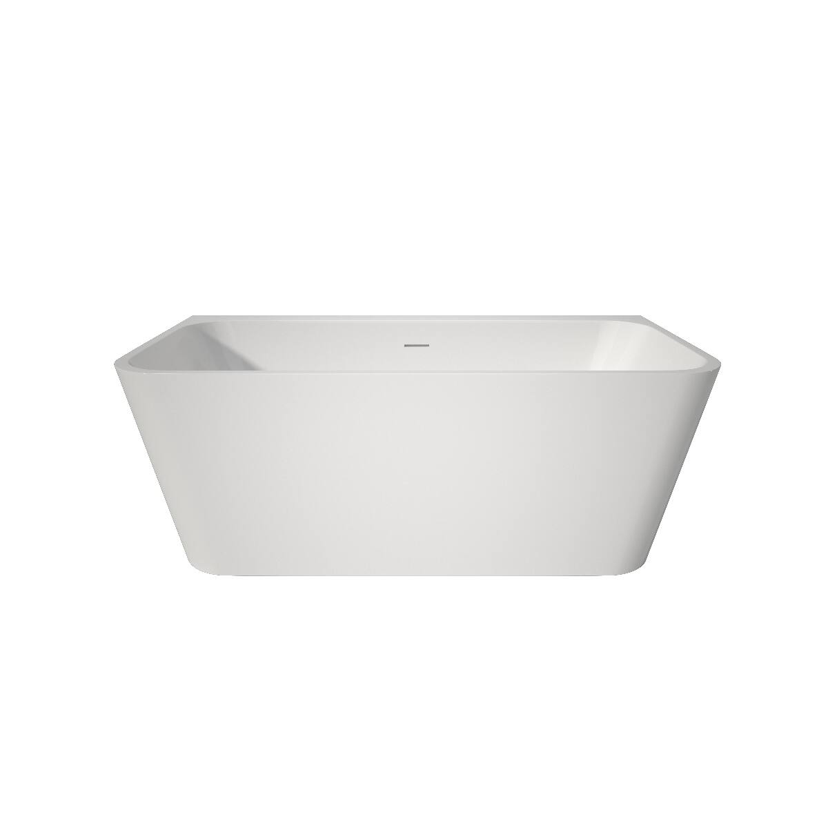 Front. Loheer - Loheer 59 Inch Freestanding Acrylic Soaking Bathtub Gloss White Rectangular Stand Alone Tub - Gloss White.