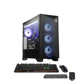 MSI - Aegis ZS2 Gaming Desktop,Ryzen 9 9900X,64GB RAM,2TB SSD+1TB Dock Set,NVIDIA GeForce RTX 5080,Win 11 Pro - Black