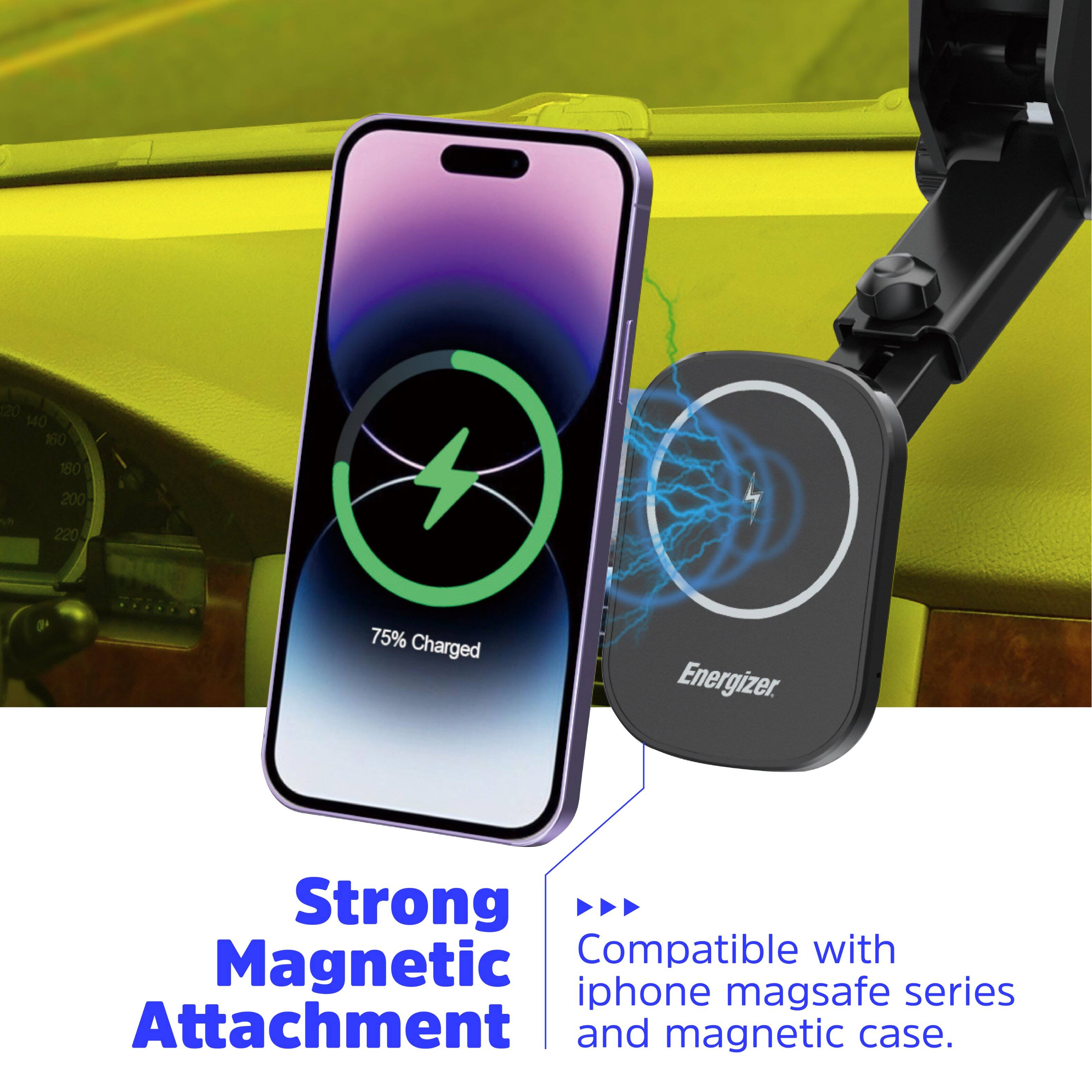 The text on the image reads: "Strong Magnetic Attachment and Magnetic Case Compatible with Magnetic iPhone Magsafe Series."