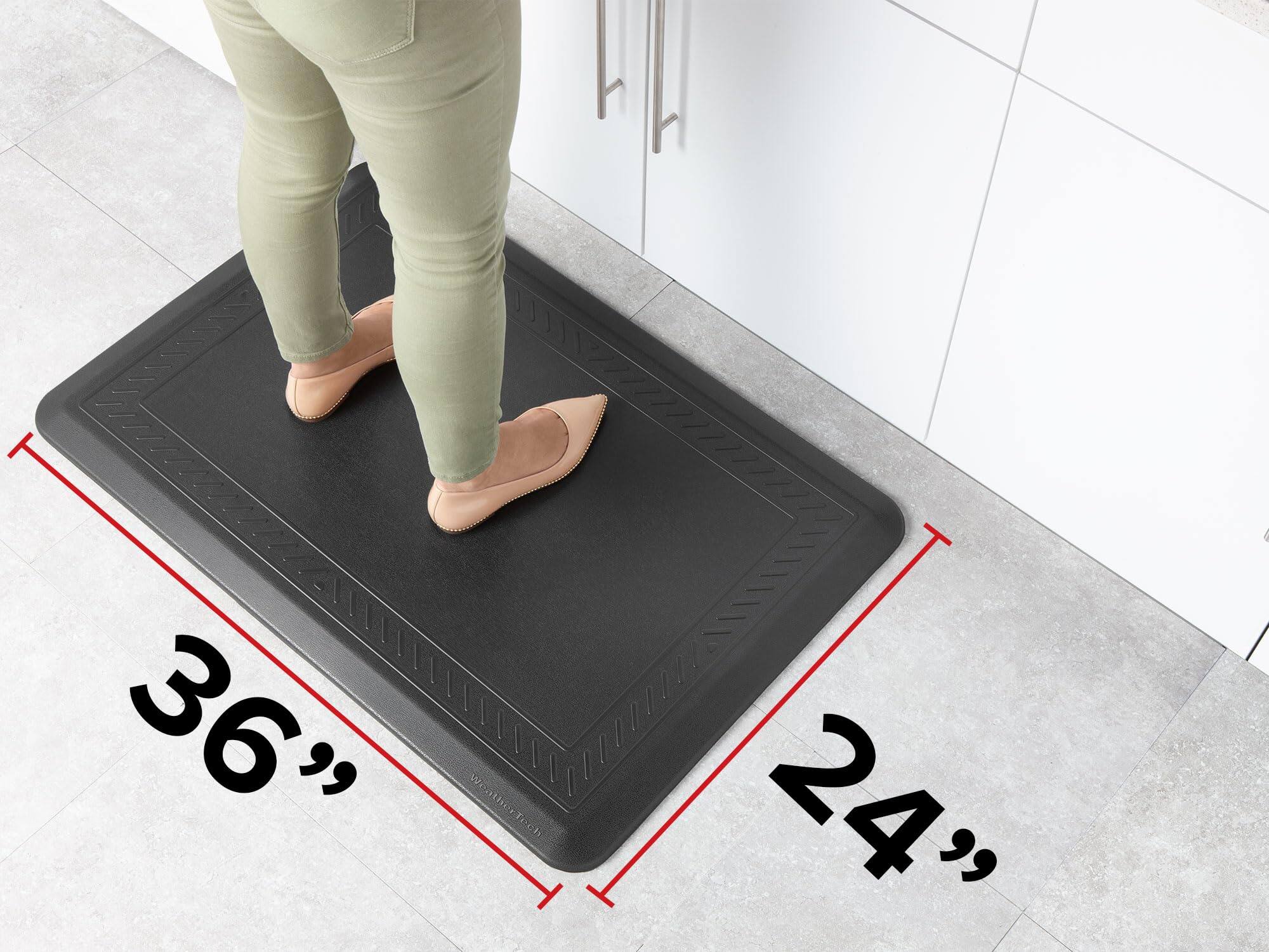 Alt View 3. WeatherTech - ComfortMat | 24" x 36" Anti-Fatigue Mat, 3/4" Thick, Slip Resistant, Easy to Clean – Bordered Pattern – Grey - Grey.