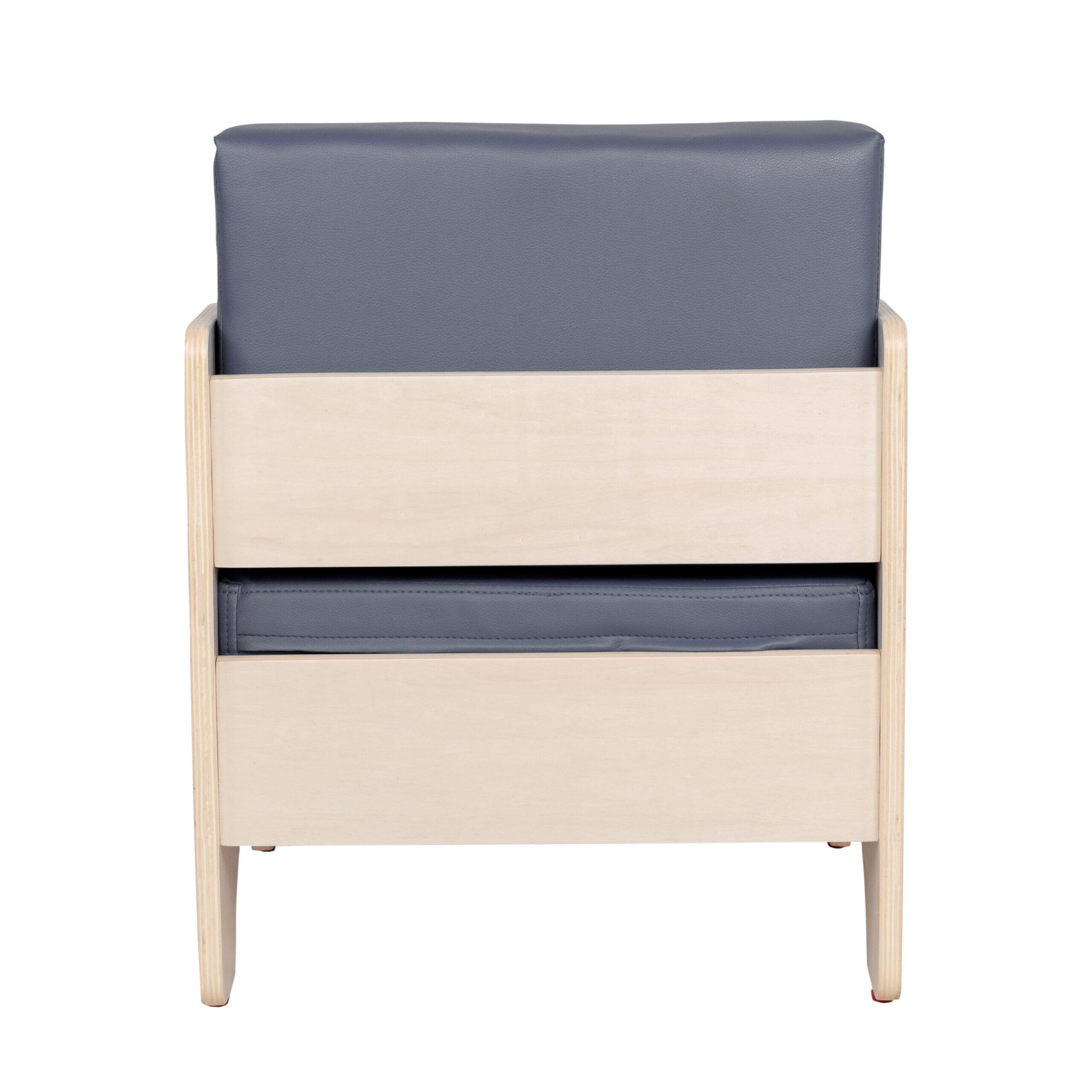 Left. Children's Factory - Everyday Lounge Chair - Gray Cushions - Assembled - Gray.