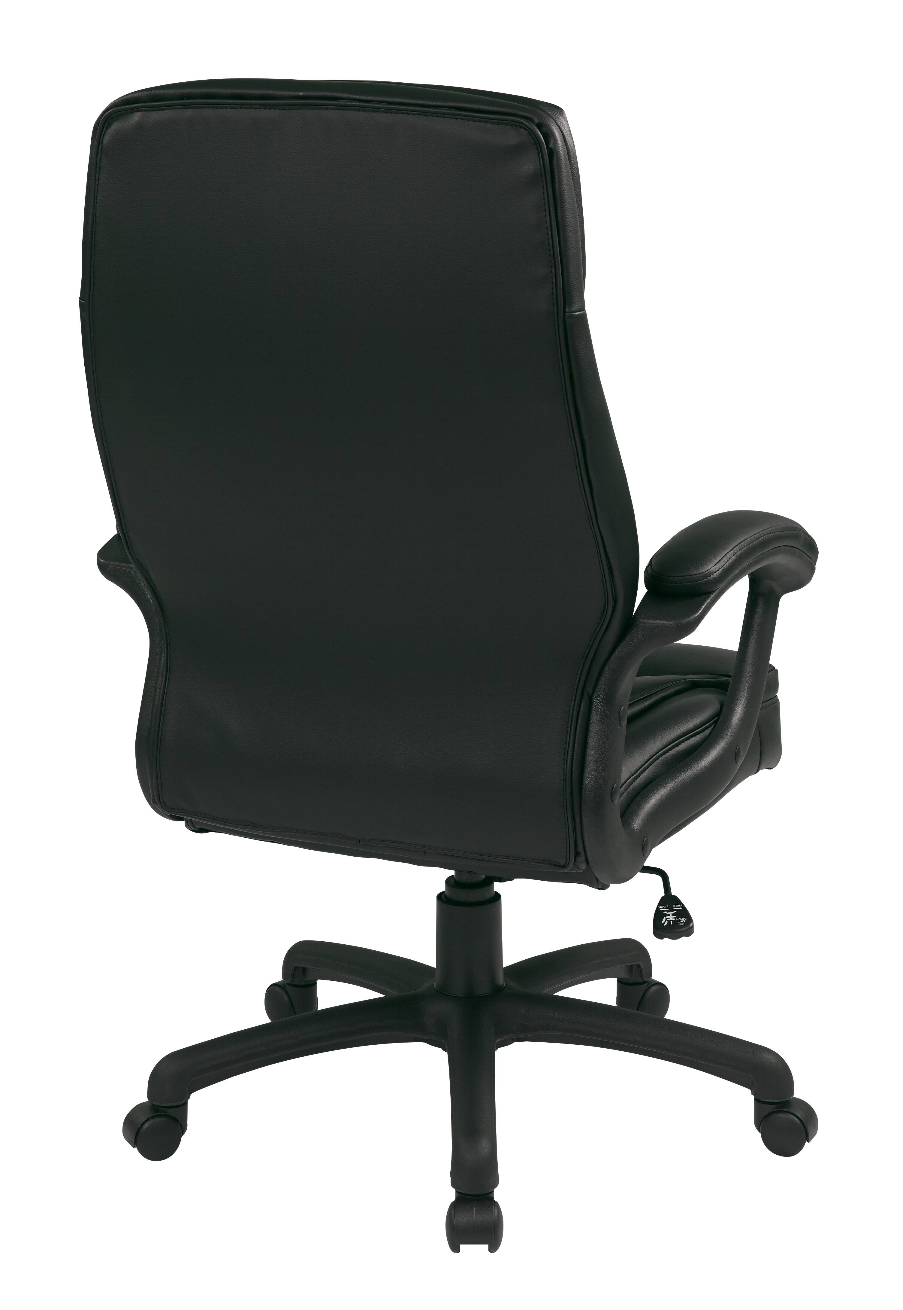 Alt View 11. Office Star Products - High-Back Eco Leather Executive Chair - Black.