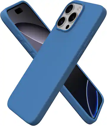 Front. Ornarto - ORNARTO Designed for iPhone 16 Pro Max Case 6.9", Liquid Silicone Full Covered Protective Case-Blue - Blue.