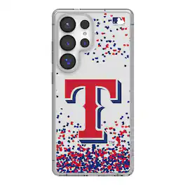 Keyscaper - MLB - Texas Rangers Galaxy S8 Confetti Design Clear Case - S22 - Multicolor