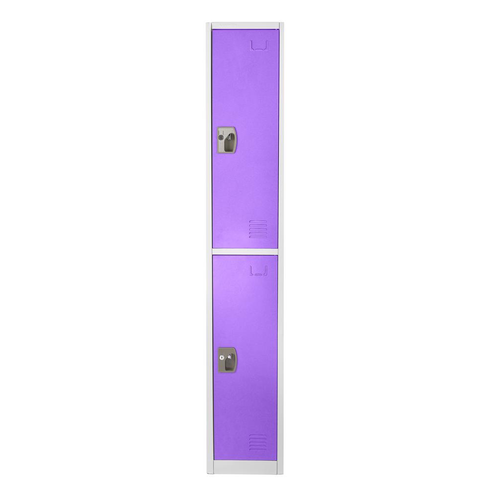 Alt View 1. AdirOffice - Storage Locker 629-Series 72" H 2-Tier Steel Key Lock 2-Shelf Locker with Key Lock - Purple.