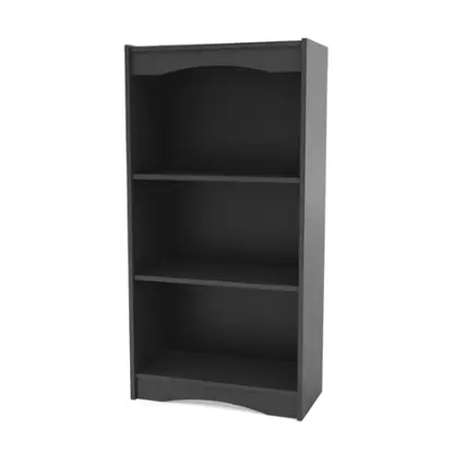 Front. CorLiving - Hawthorne Collection 3 Shelf Floor-Standing Bookcase - Black.