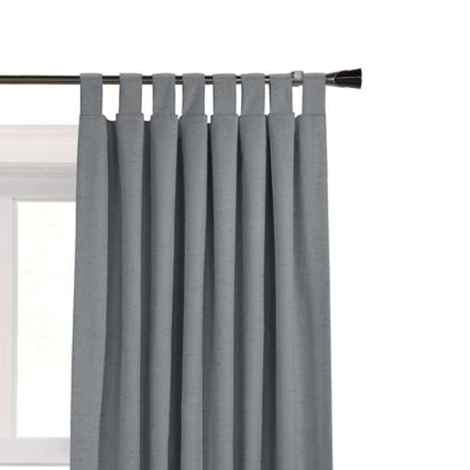 Angle. Commonwealth Home Fashions - Commonwealth Ventura Tab Top Curtain Panel Pair Window Dressing each - 78x84" Dark Grey - Dark gray.
