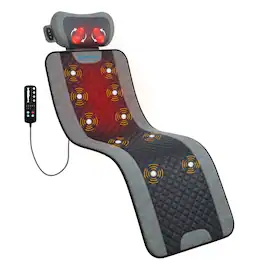 Comfier - 10-Motor Vibration Massage Mat with Detachable Shiatsu Neck Pillow - Black