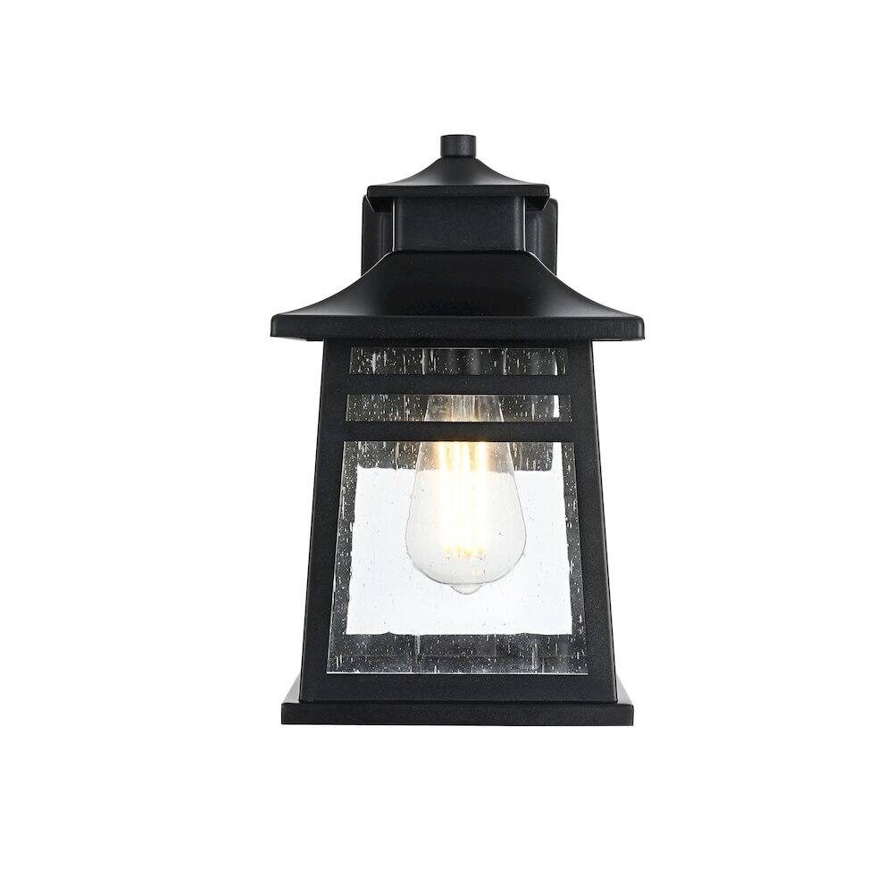 Back. Elegant Lighting - Bambrey 7 inch Outdoor Pendant in Black - Black.
