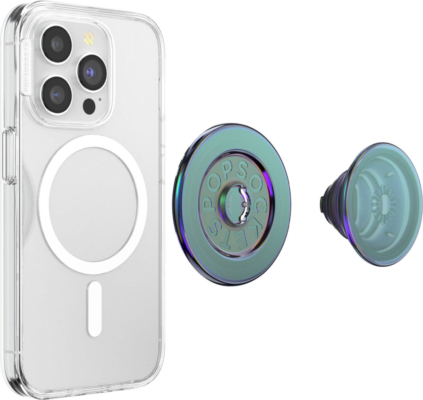Back. PopSockets - MagSafe PopGrip Universal Magnetic Grip & Stand with Adapter Ring for Cell Phones - Nightshade.