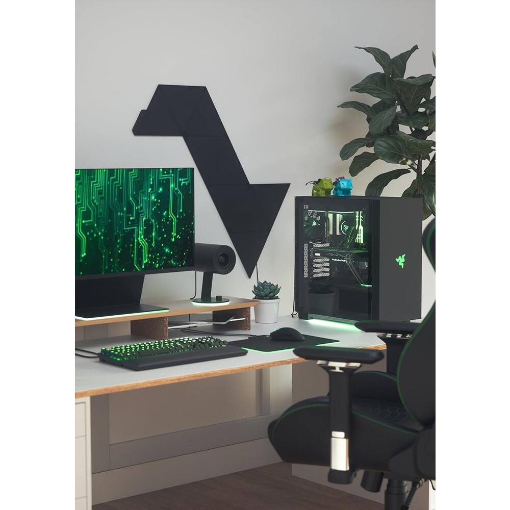 Back. Schertz - RGBW WiFi Triangle Wall Lights with Music Sync & Screen Mirror, Works with Alexa & Google Assistant, Smart LED Wall.