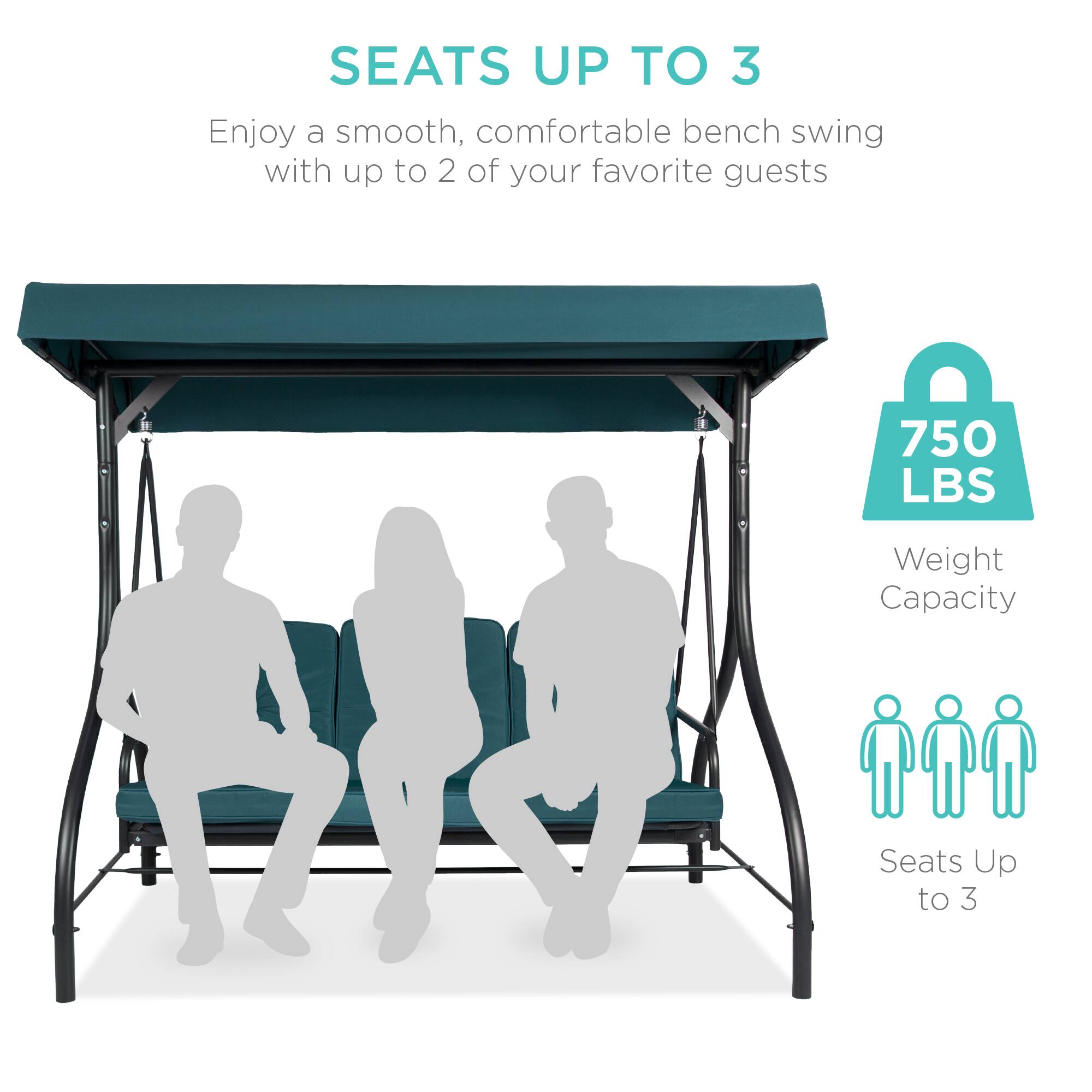 SEATS UP TO 3

Enjoy a smooth, comfortable bench swing with up to 2 of your favorite guests

750 LBS
Weight Capacity

Seats Up to 3
