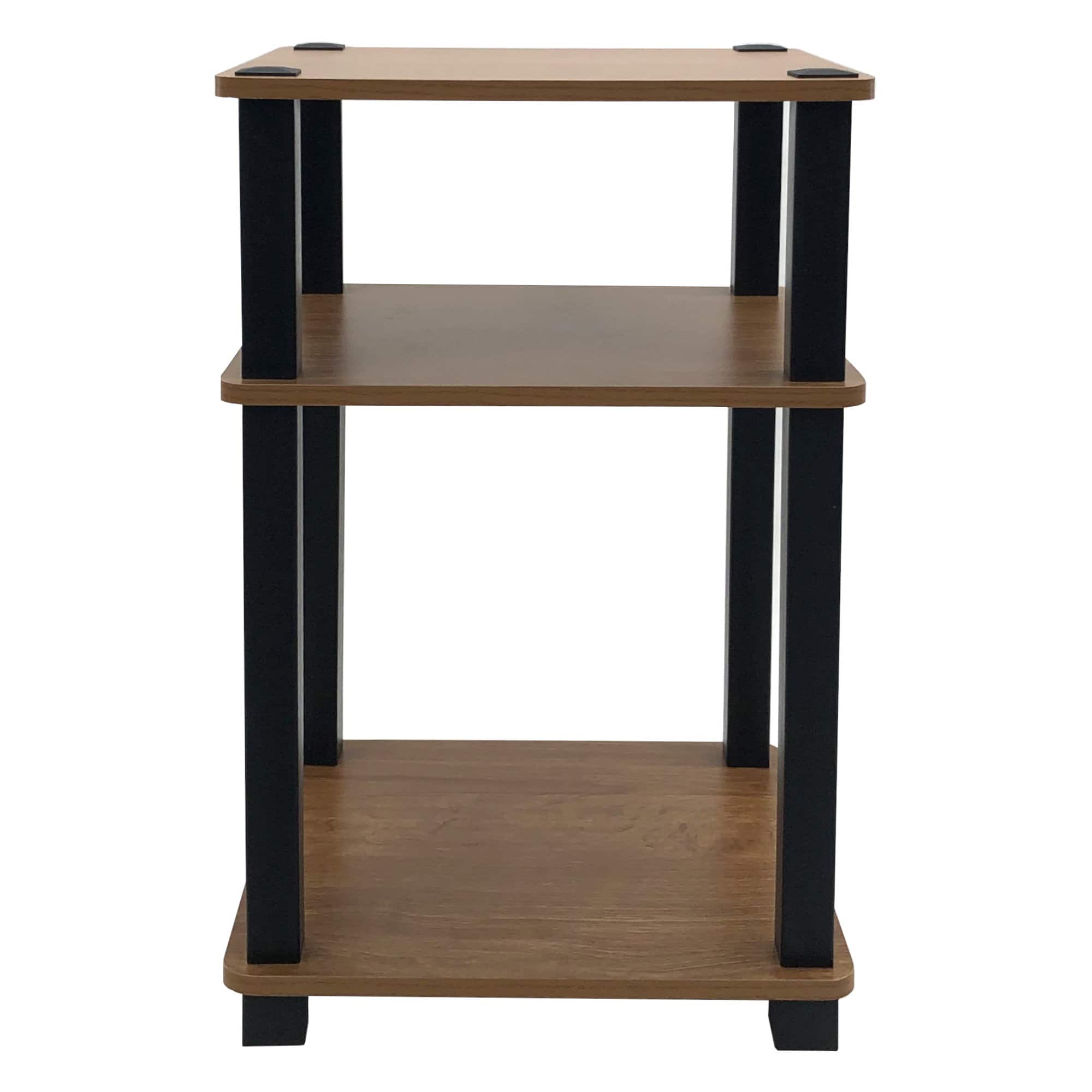 Redmon - 3-Tier Shelf Side Table, Freestanding Storage Unit - Oak Woodgrain