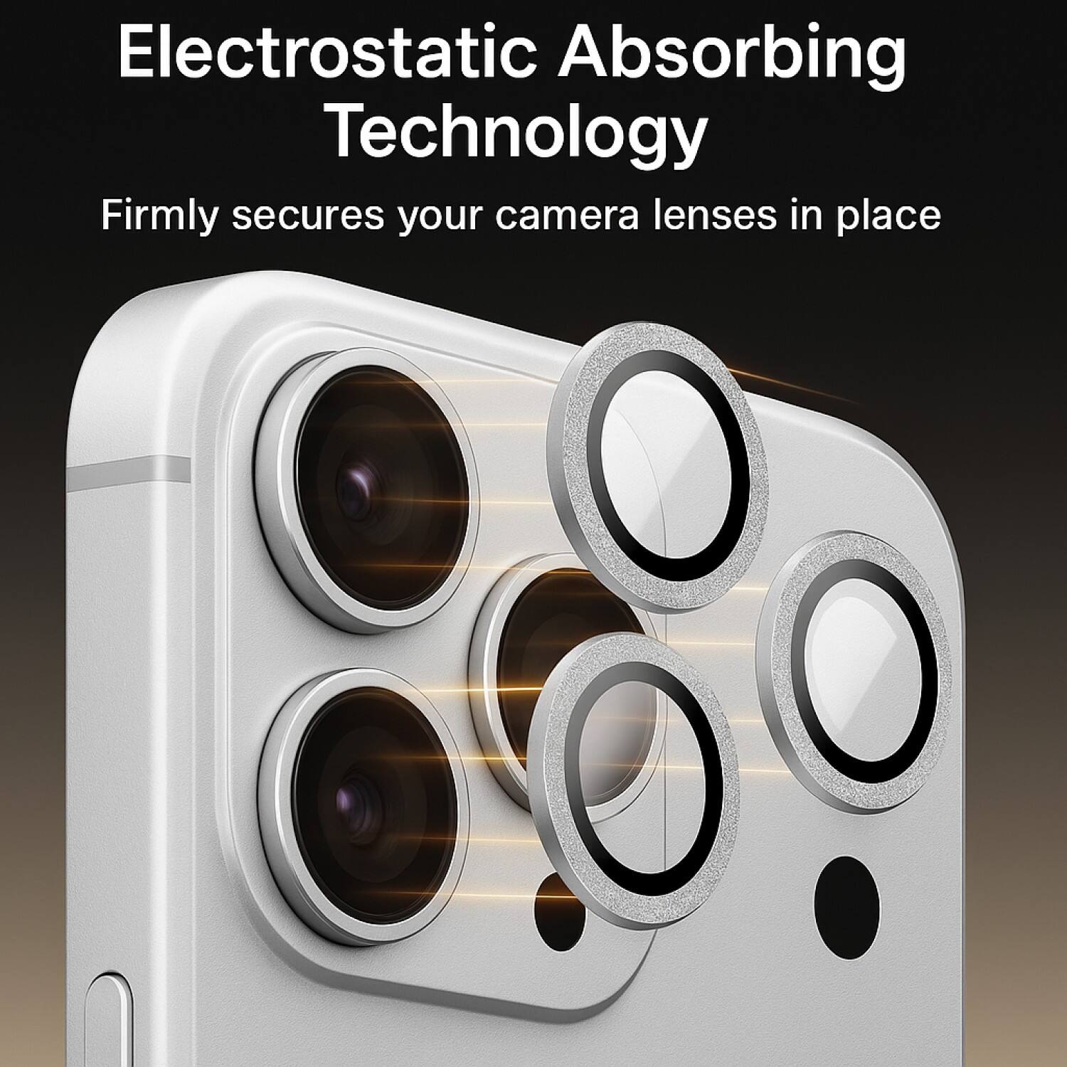 Electrostatic Absorbing Technology  
Firmly secures your camera lenses in place