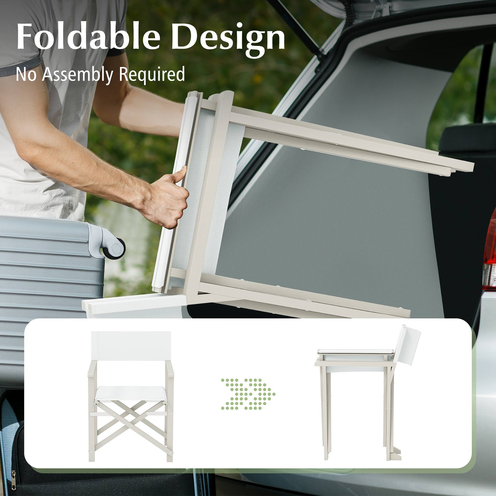 Foldable Design  
No Assembly Required