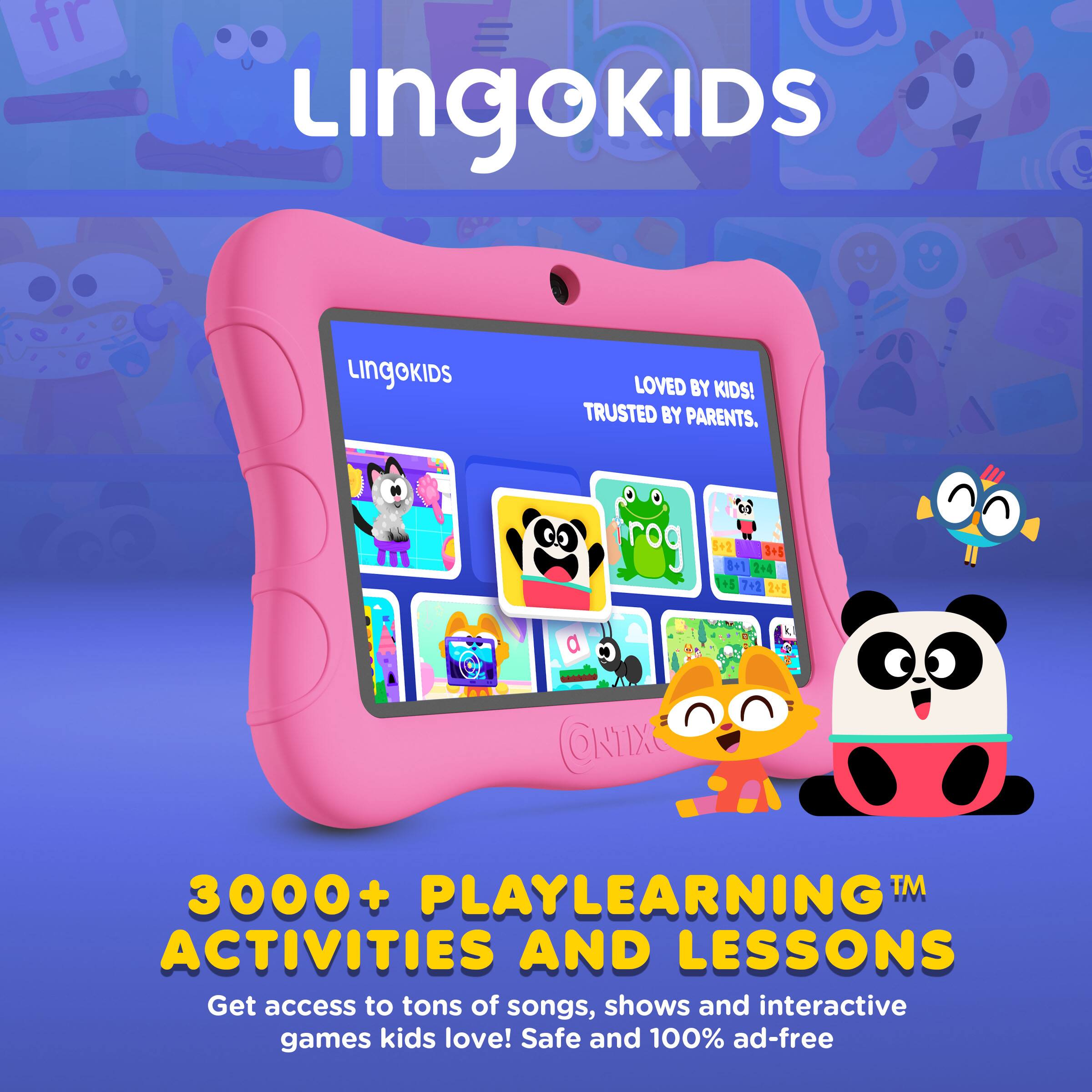 Lingokids

Loved by kids! Trusted by parents.

3000+ Playlearning™ Activities and Lessons

Get access to tons of songs, shows and interactive games kids love! Safe and 100% ad-free